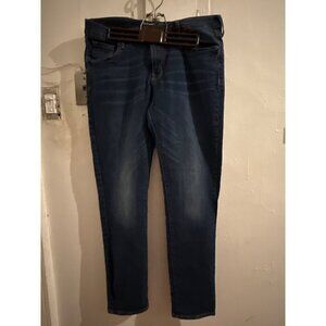 Women's Old Navy Dark Wash Mid Rise Straight Leg 12 Long